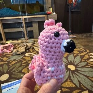 Handmade Pink Crochet Plush Bird